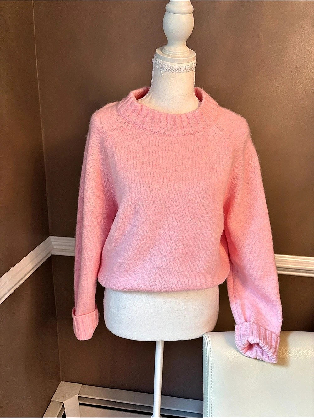 French Connection Pink Crewneck Sweater Size Small Like New